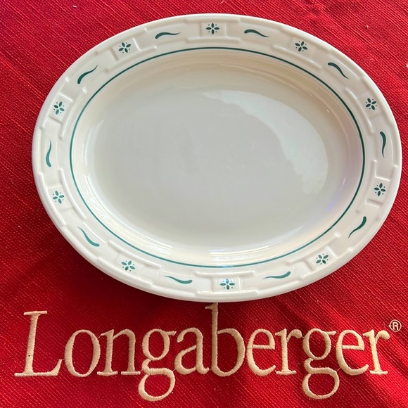 Longaberger Dining Longaberger Heritage Green Oval Platter Poshmark